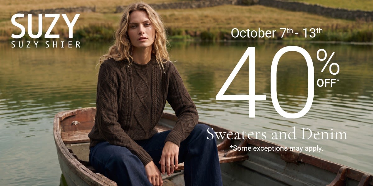 40% Off Sweaters and Denim