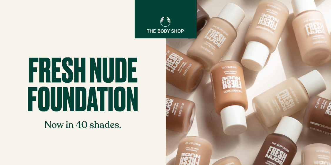 Celebrate the launch of The Body Shop's new foundation with 20% off skincare and makeup!