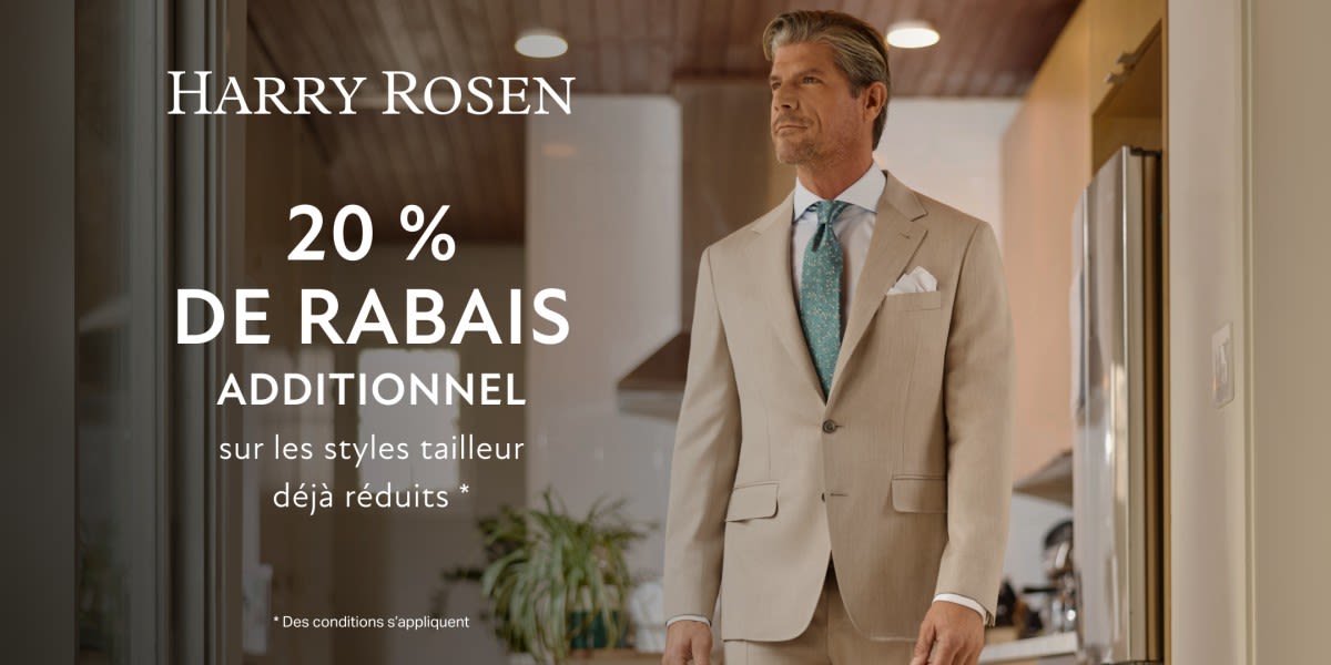 20 % DE RABAIS ADDITIONNEL SUR LE TAILLEUR