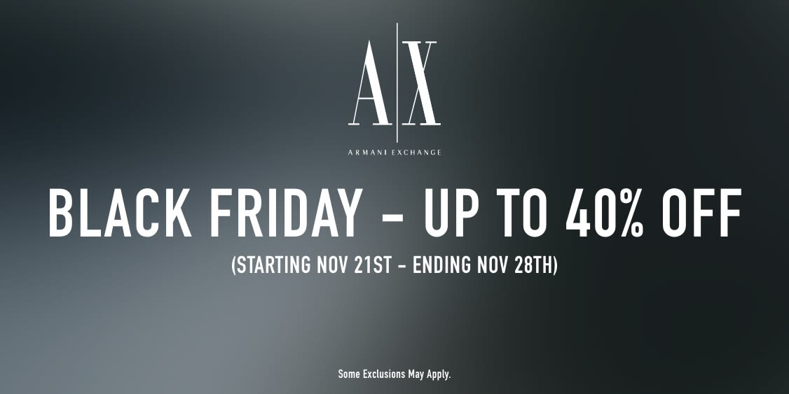 Up to 40% off at Armani Exchange