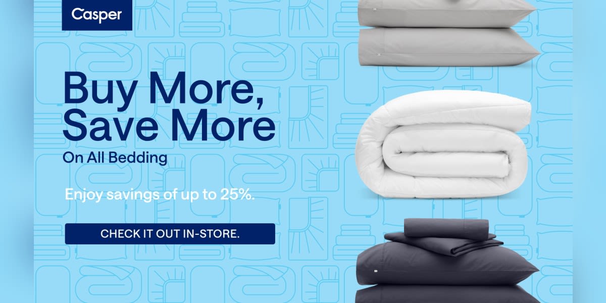 Buy More, Save More on Bedding
