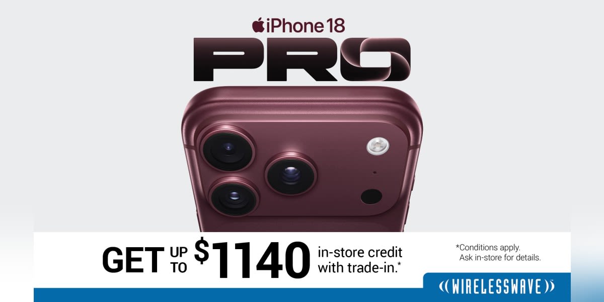 Get up to $1140 in-store credit with trade-in for the iPhone 18 Pro.*