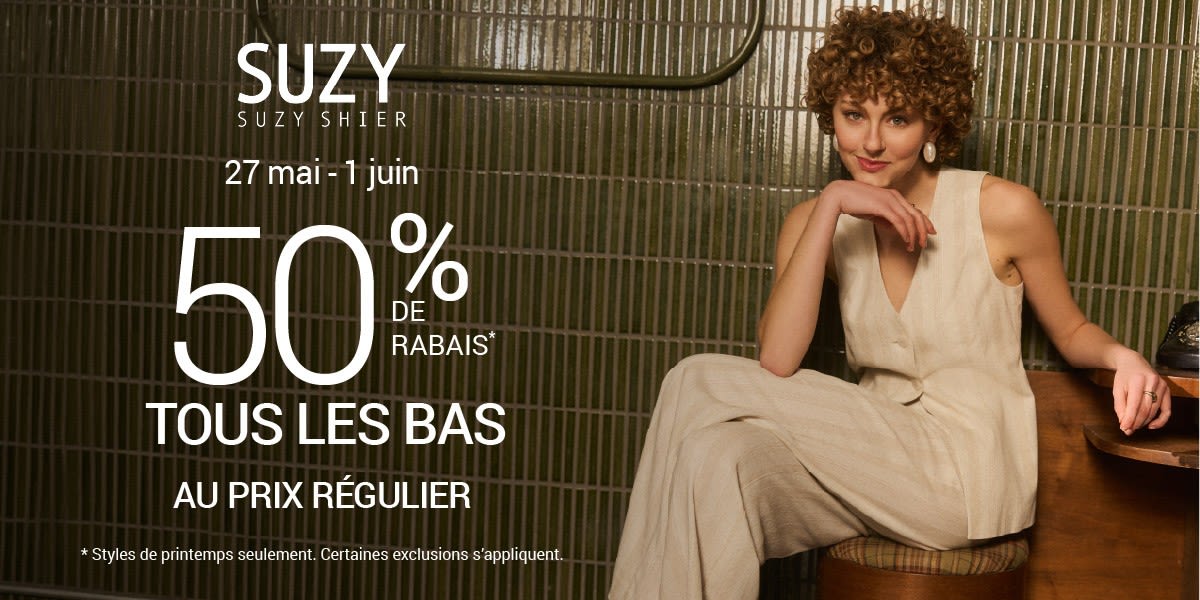 50 % DE RABAIS SUR LES BAS