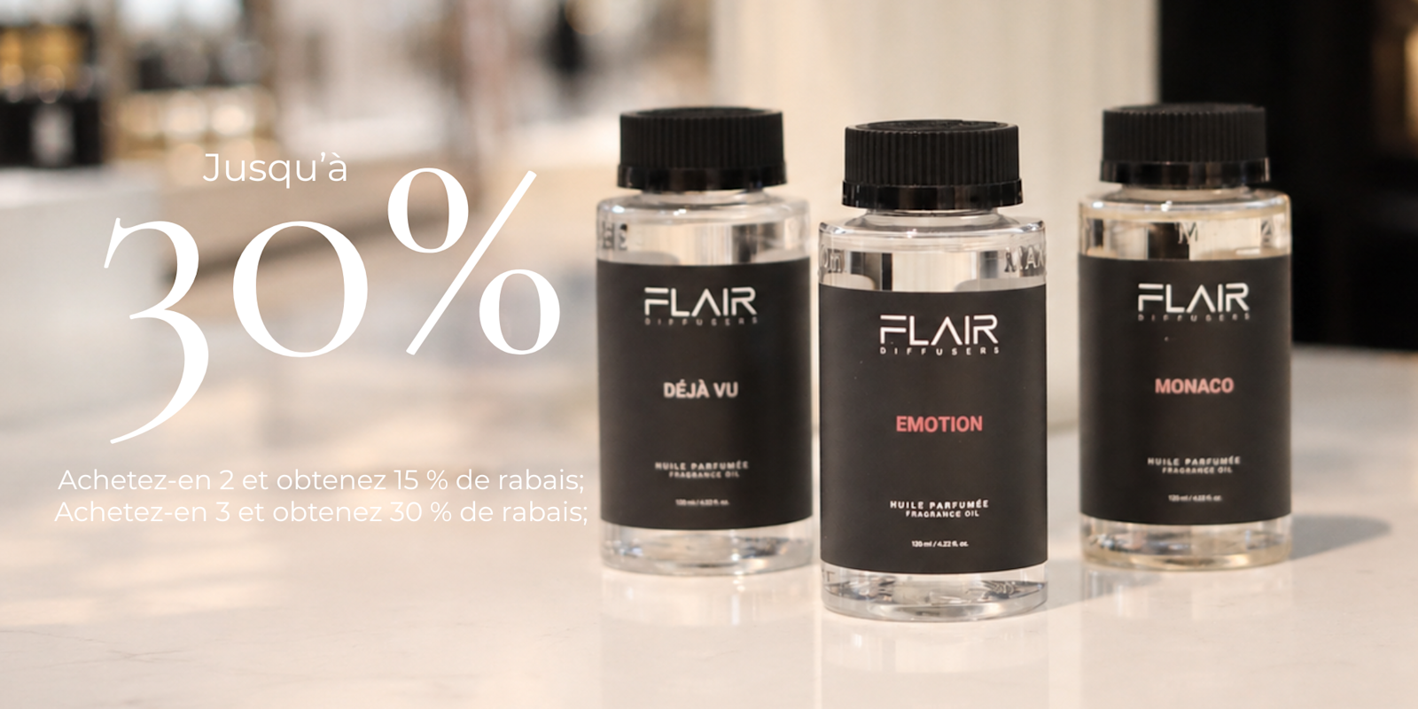 Jusqu'à 30% de rabais sur nos fragrances