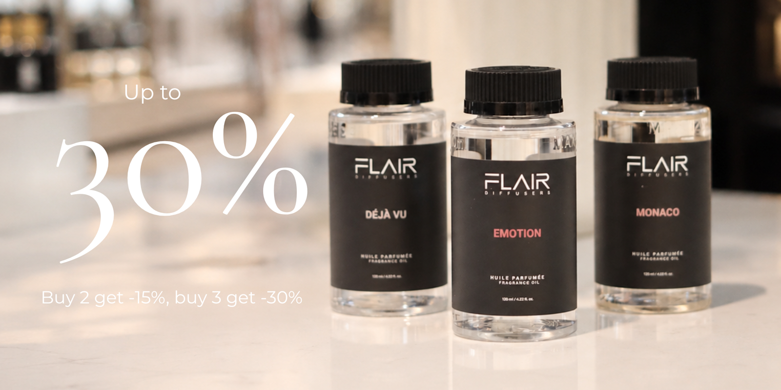 Up to 30% off on all our fragrances