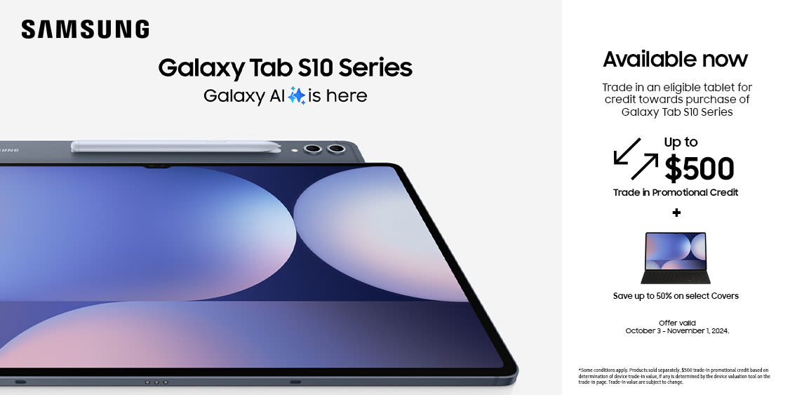 Save up to $500 extra on Galaxy Tab S10 Series