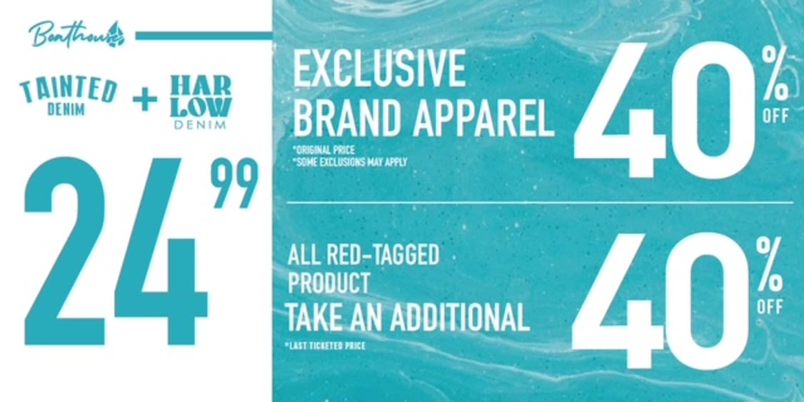 40% Off Exclusive Brand Apparel and Sale!