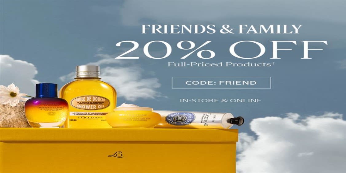 Enjoy 20% OFF at L'Occitane! Limited Time ONLY