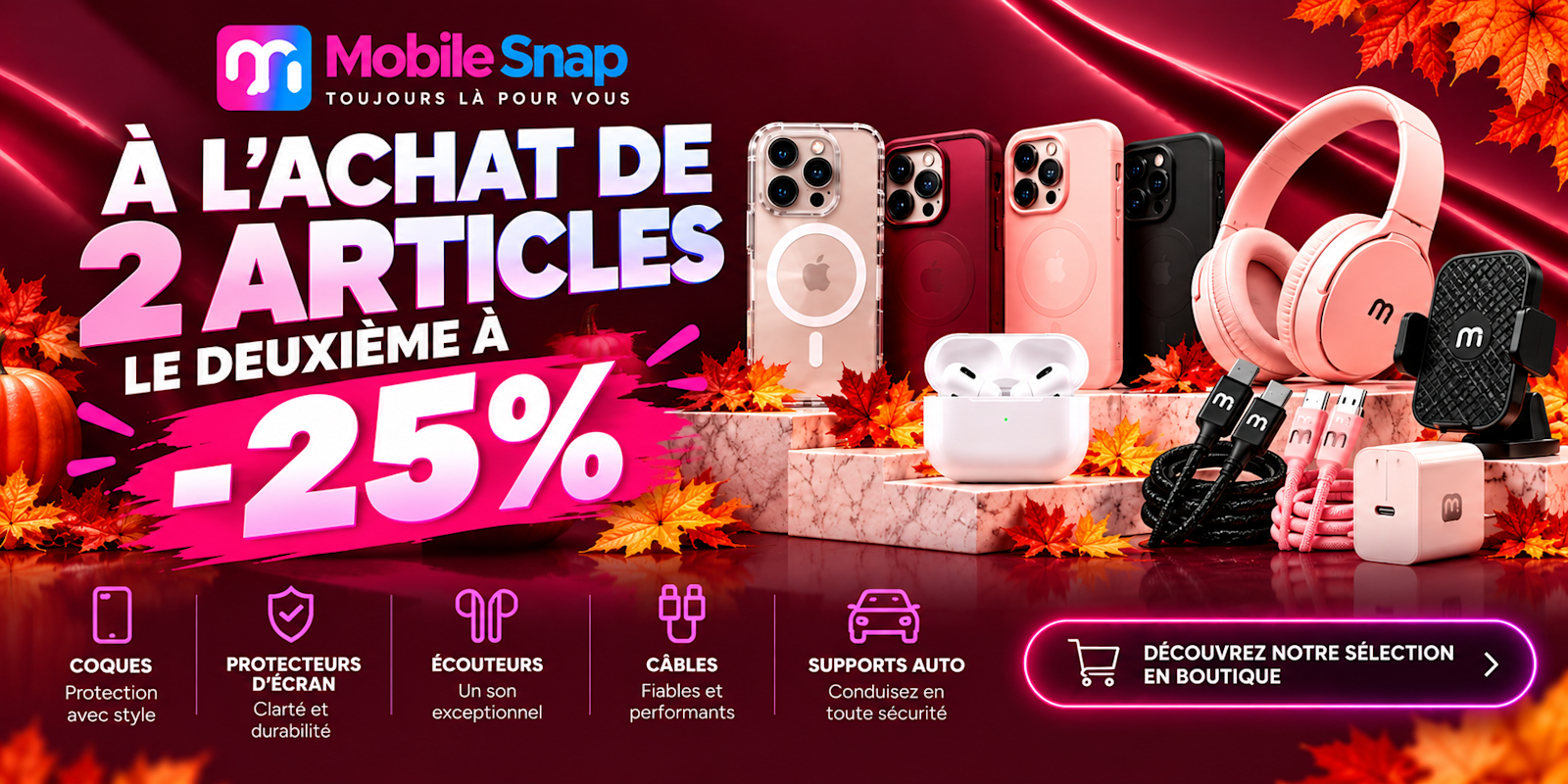 Achetez 2 articles, obtenez 25% de rabais sur le 2e article
