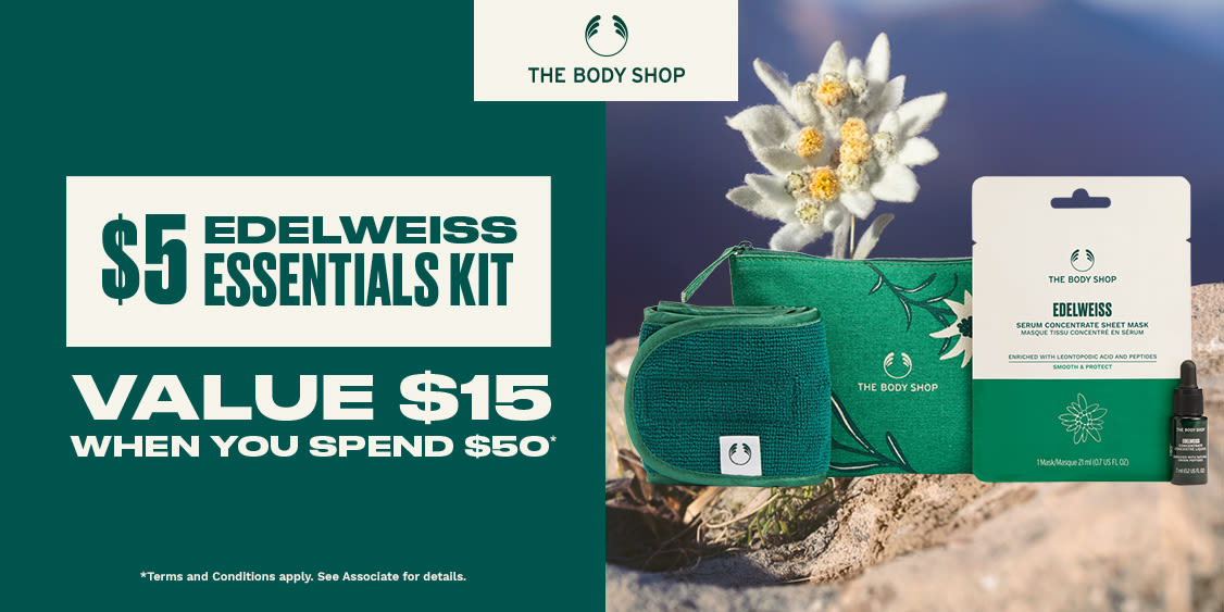 FREE $5 EDELWEISS ESSENTIAL KIT with  $50 Purchase!