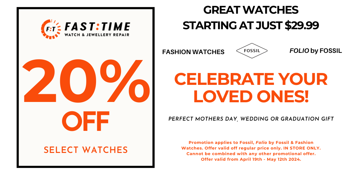 20% OFF FOSSIL, FOLIO BY FOSSIL & FASHION WATCHES