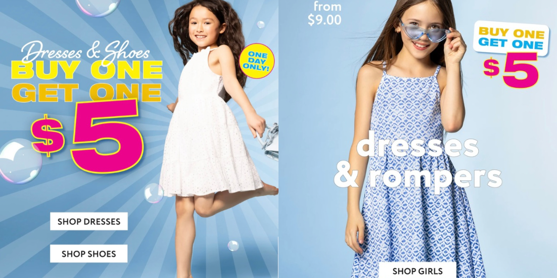 BUY1 GET 1 $5 DRESSES AND ROMPERS!