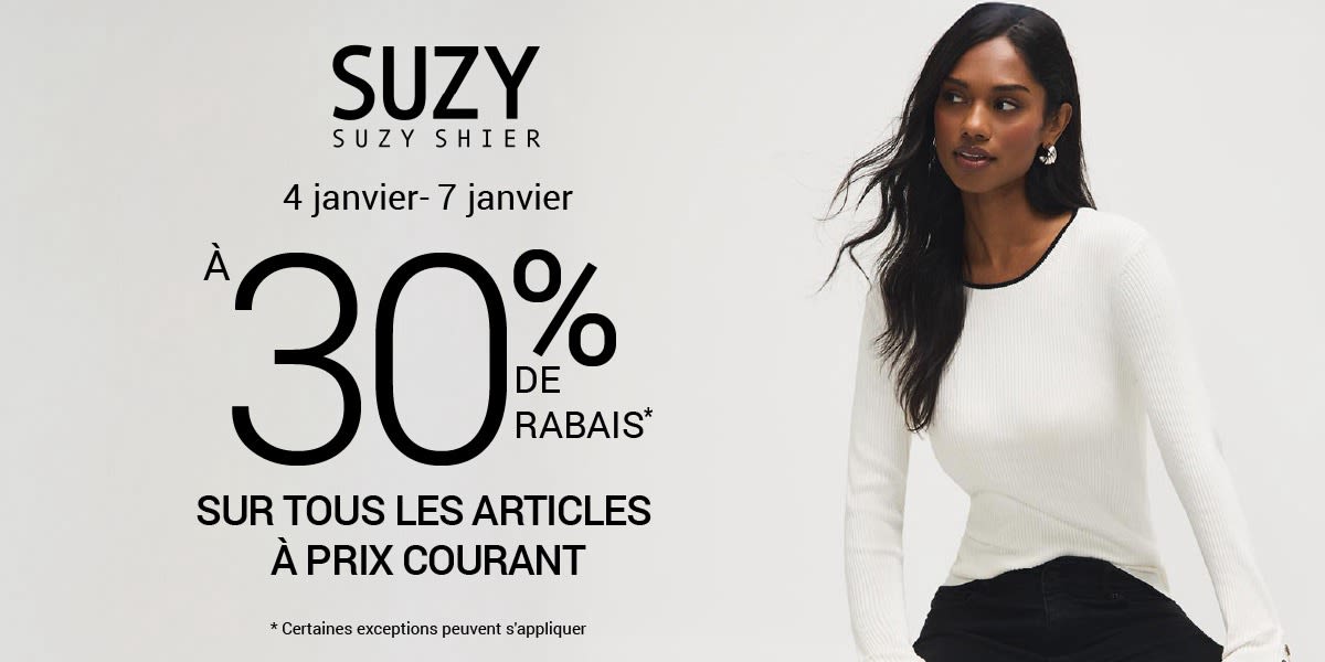 30 % de rabais sur les articles à prix régulier