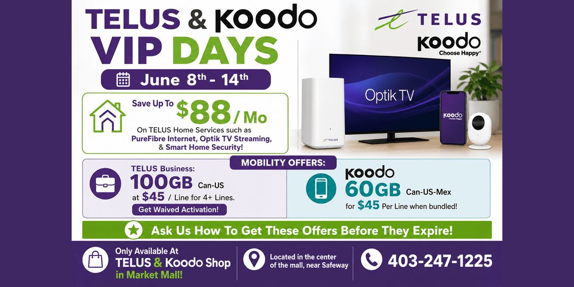 TELUS & KOODO Shop VIP DAYS