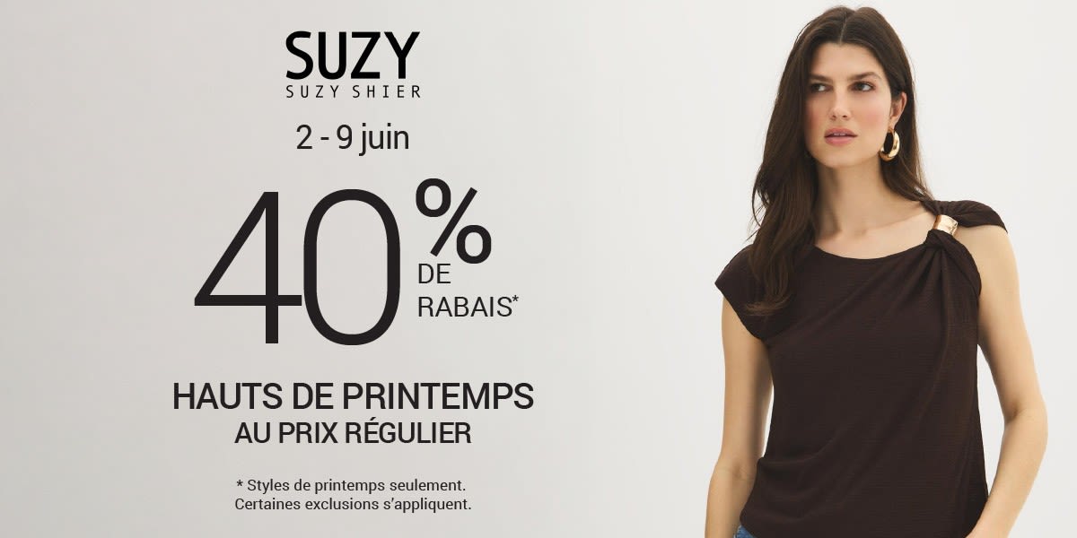 40 % DE RABAIS SUR LES HAUTS