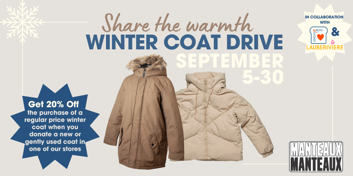 COAT DRIVE: Share the warmth - Get 20% off