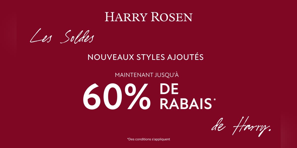 JUSQU’À 60 % DE RABAIS