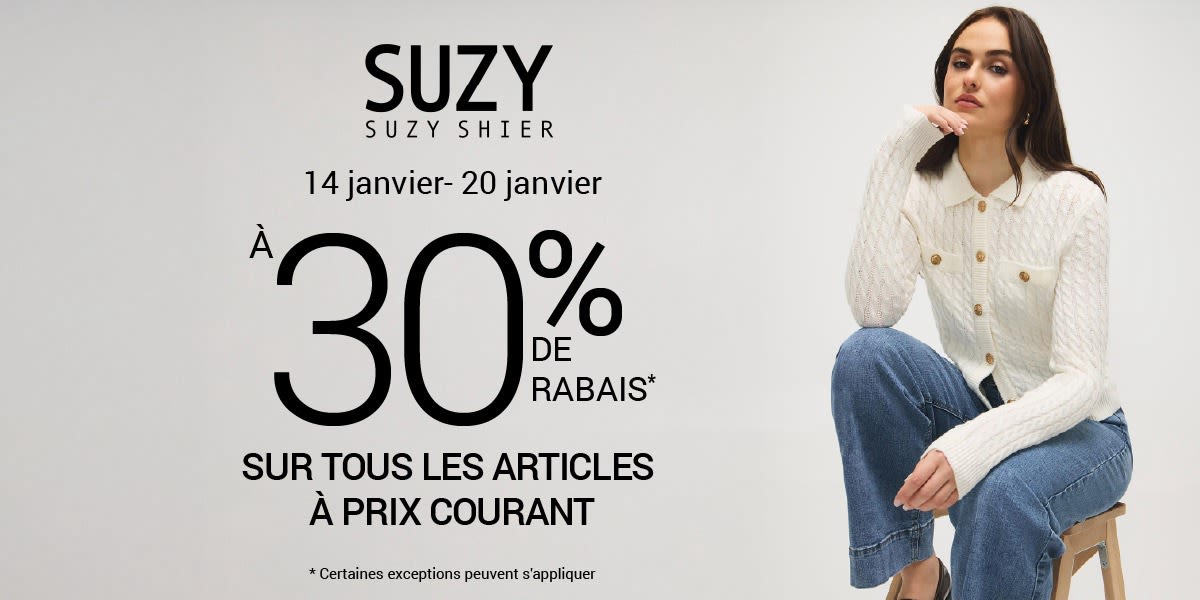 30 % de rabais sur les articles à prix régulier