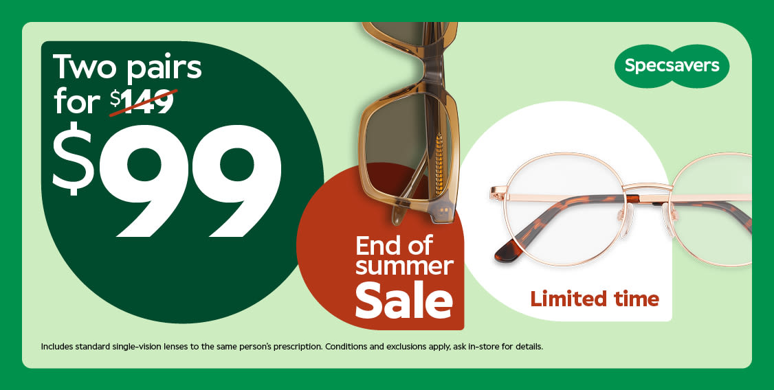 Specsavers - Two Pairs for $99 (1)