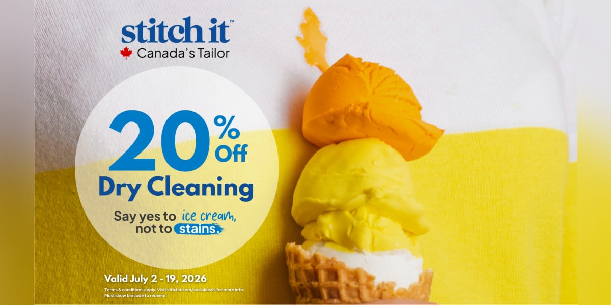 20% Off Dry Cleaning at Stitch It!