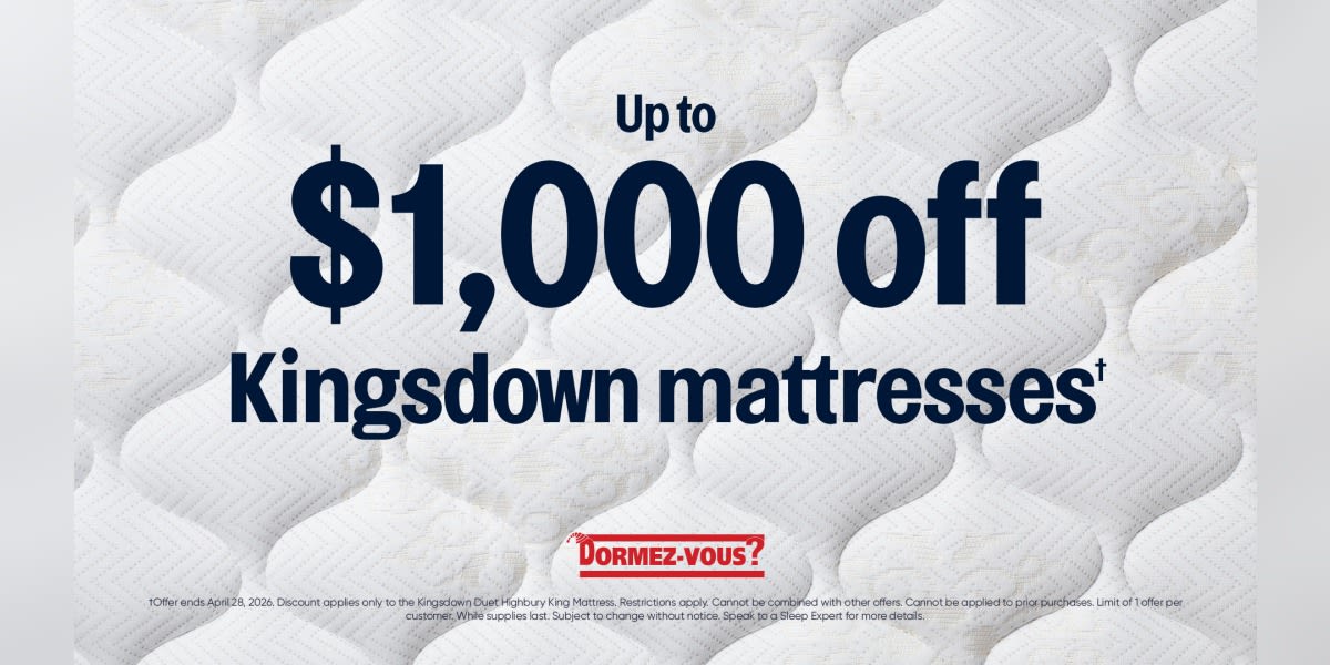 Get up to $1,000 off best-selling mattresses from Kingsdown*