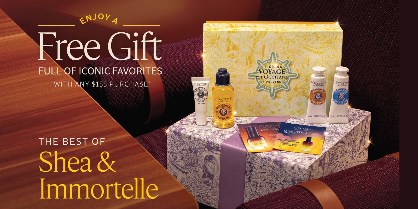 Delight in Shea & Immortelle with a FREE travel set