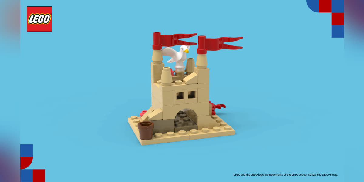 Construis un château de sable d'été LEGO® en magasin et emporte-le chez toi!