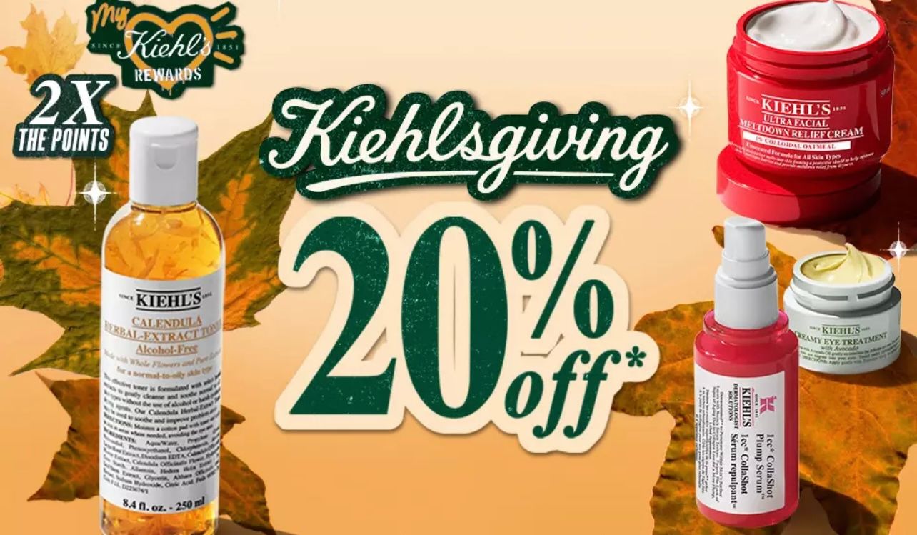 Kiehl’s Giving Event 20% off*