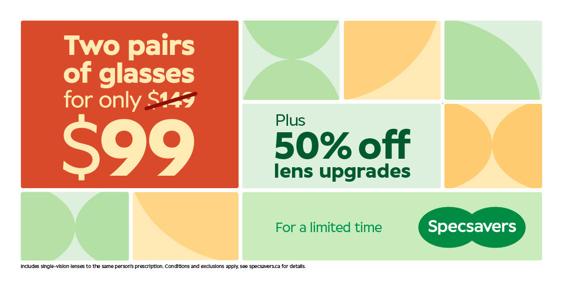 Two Pairs for only $99 + 50% Off Lens Upgrades 