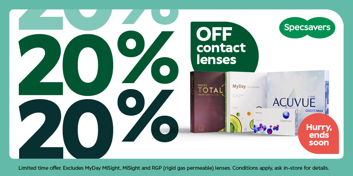 20% Off Contact Lenses