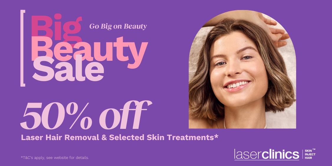 Big Beauty Sale 50% Off Laser Hair Removal & Select Skin Treatments!