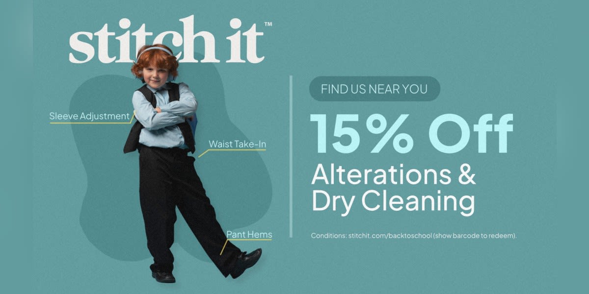 Back-to-School Savings: 15% Off Alterations & Dry Cleaning