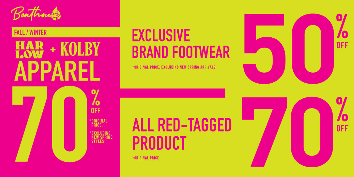 70% off select styles