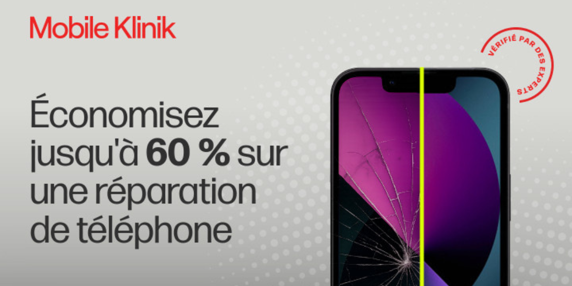 Économisez jusqu'à 60 % sur une réparation de téléphone