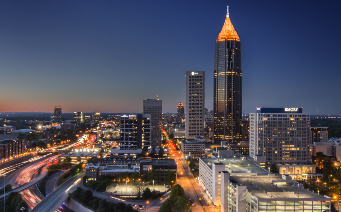 Atlanta cityscape at night