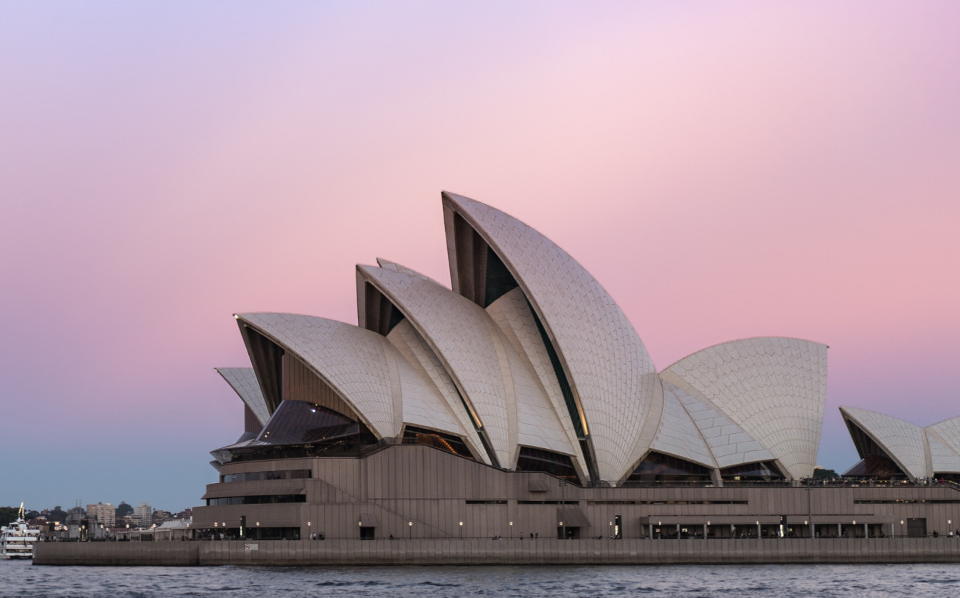 The Sydney Opera House at sunset