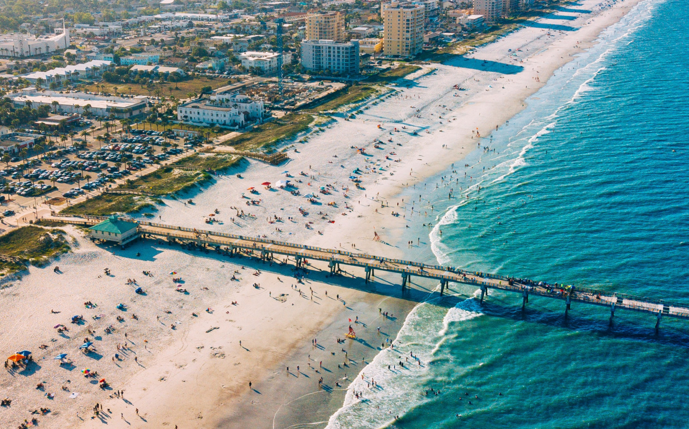 Aerial view of Jacksonville Beach