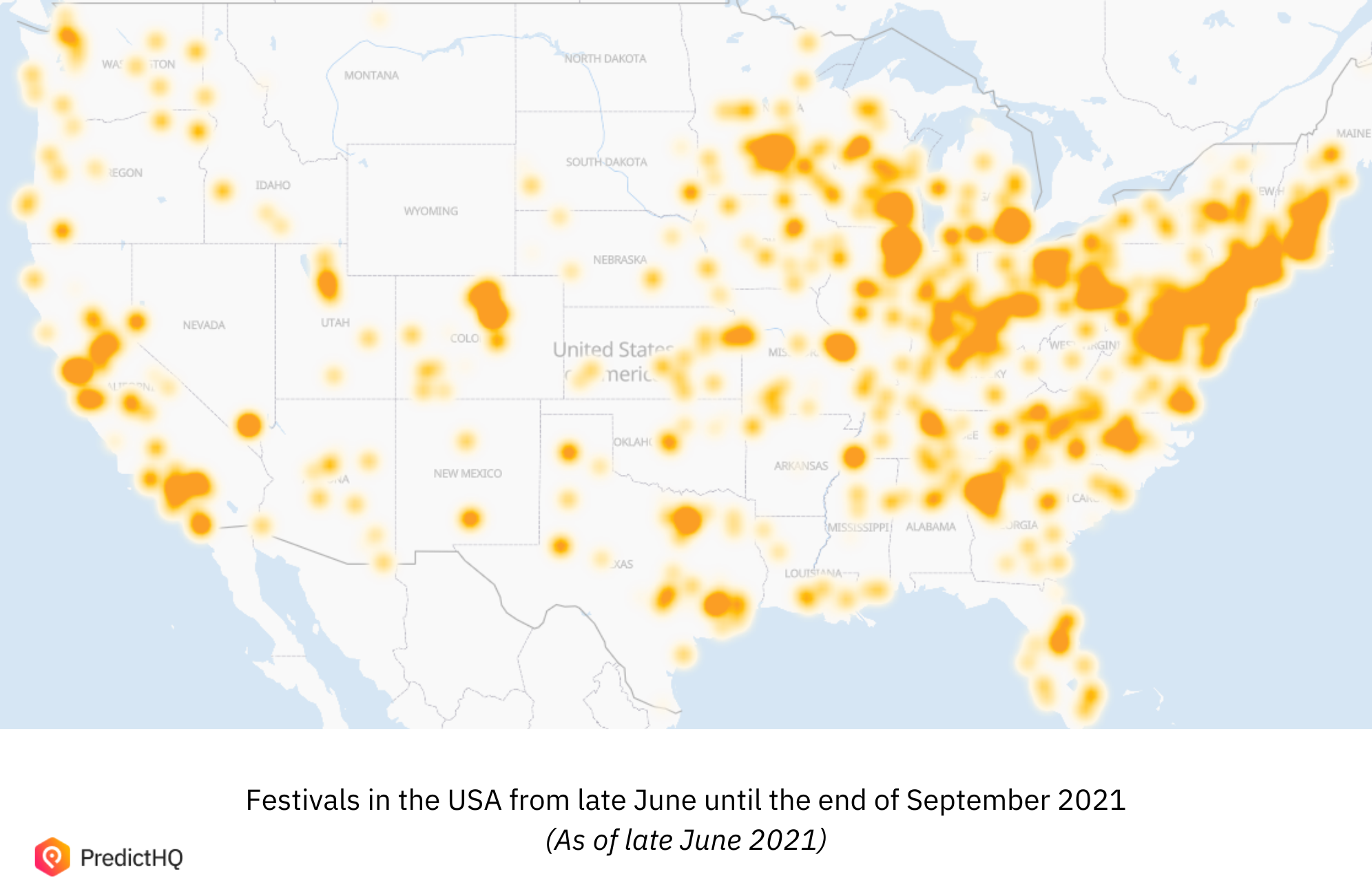 State of festivals heat map 2021