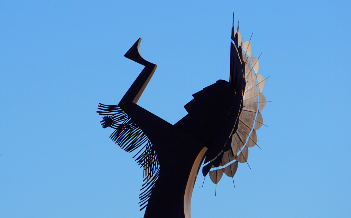 Silhouette of The Keeper of the Plains in Wichita
