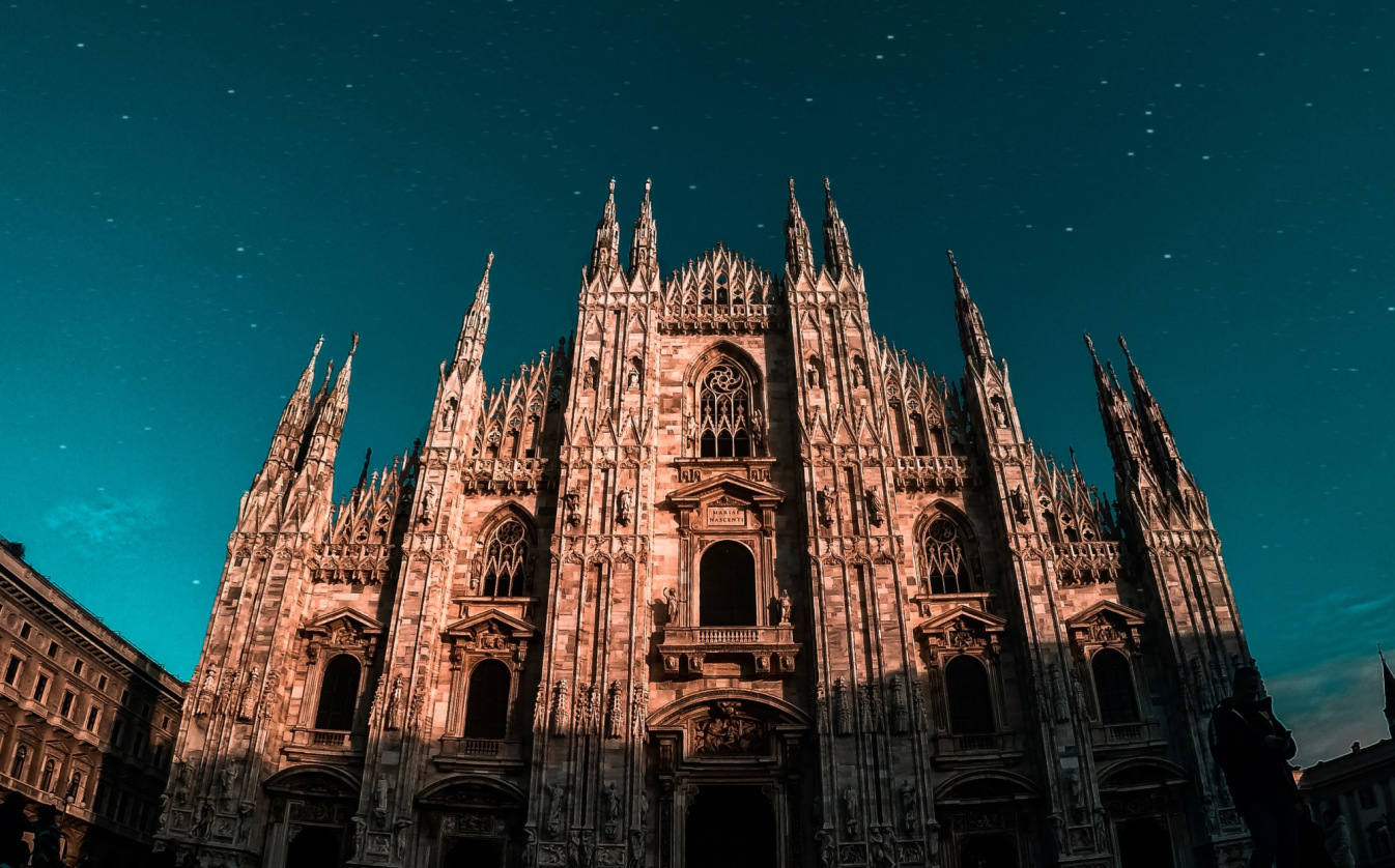 The Milan Cathedral at night