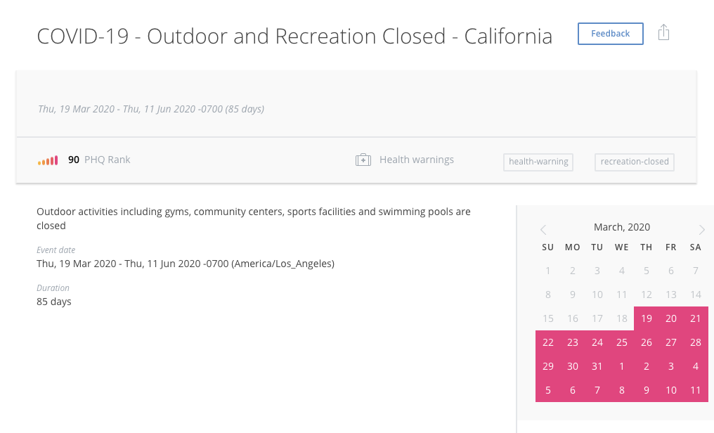 California 2020 COVID-19 restrictions outdoor and recreation closure