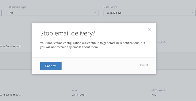 Stop email delivery