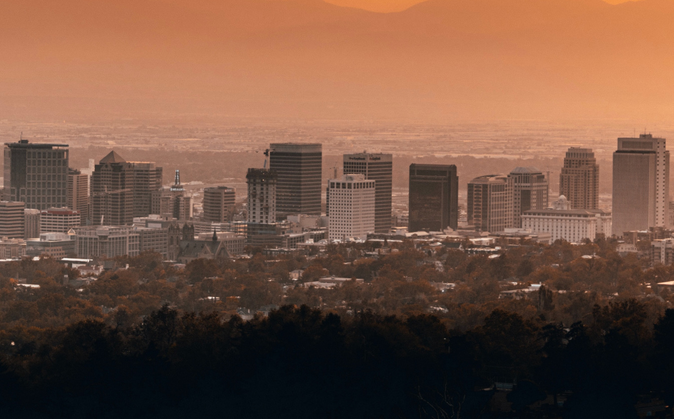 Salt Lake City skyline at sunset