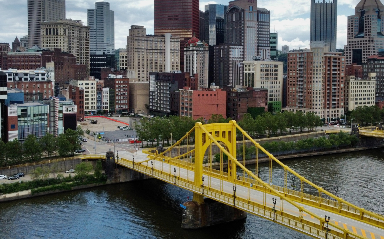 The Three Sisters bridges in Pittsburgh