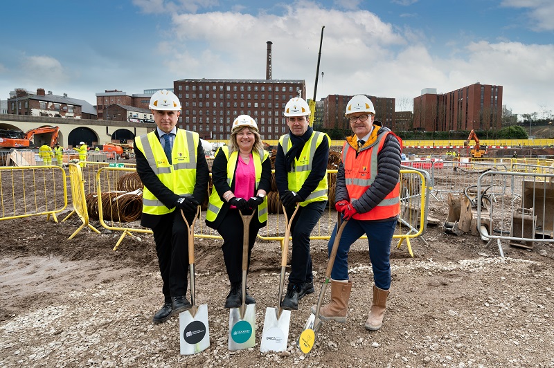 GM Mayor and Leader of Stockport Council break ground at new multi-million pound transformational project for Stockport