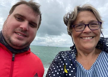 A selfie showing a Shared Lives carer, Rachel, and Michael, who lives with her.