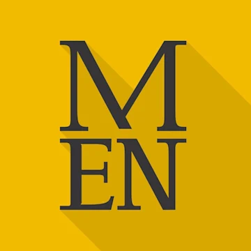 The logo for the Manchester Evening News, consisting of black letters reading "MEN" against a yellow background.