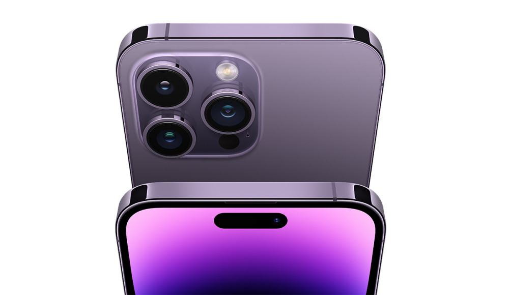 iPhone 14 Pro Max i en schysst lila färg
