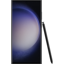 Samsung Galaxy S23 Ultra svart framsida med penna
