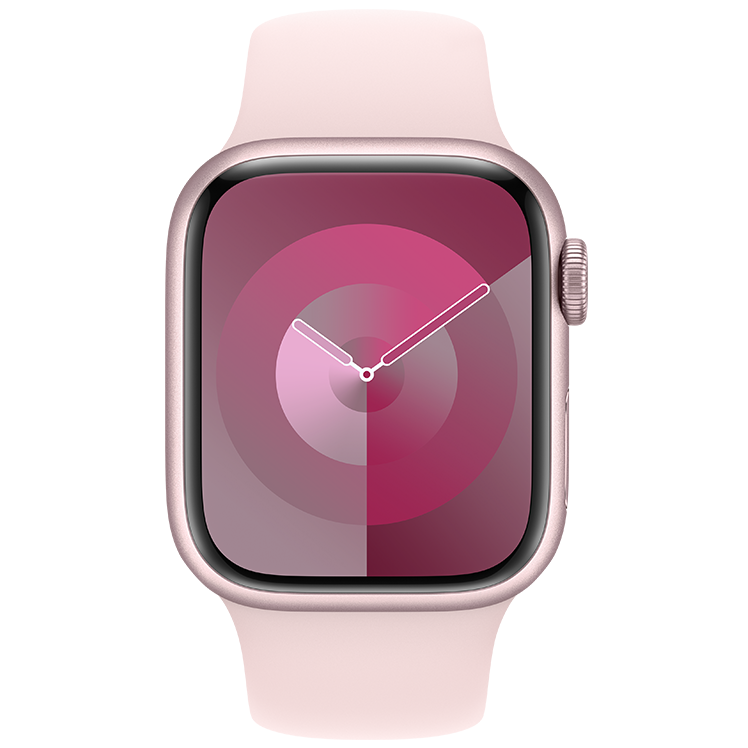 Apple-Watch-Series-9-41-mm-Alu-Sportband-Light-Pink-Front